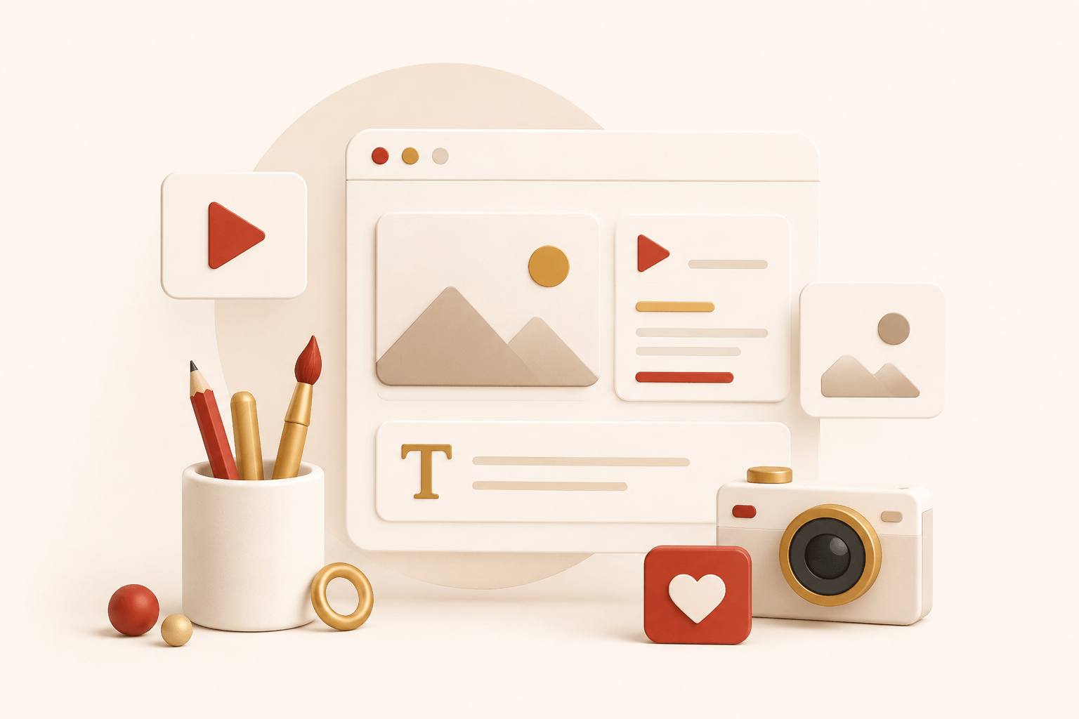 Illustration de création de contenu et design