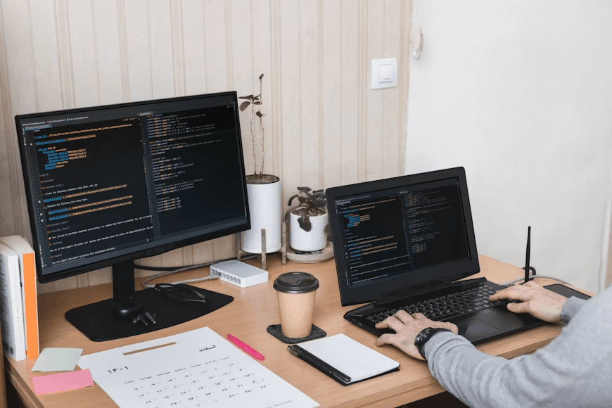 Espace de travail d'un développeur web