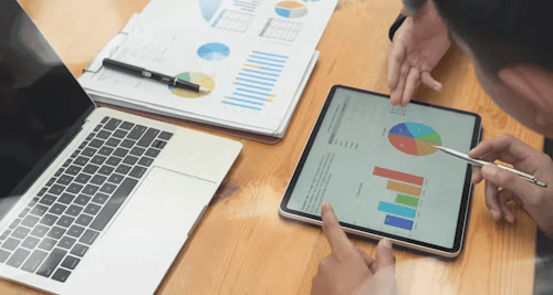 Analyse de données sur tablette et graphiques