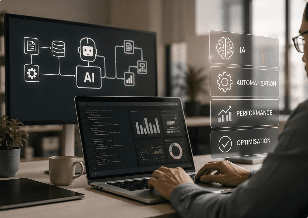 Poste de travail avec outils d'automatisation et IA